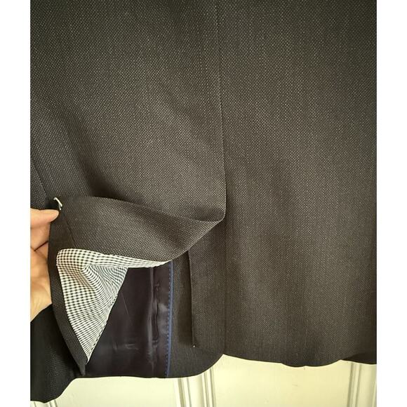 Banana Republic Navy Slim Fit 2 Button Birdseye Marzotto Italian Fabric 42 R/S - Picture 4 of 15